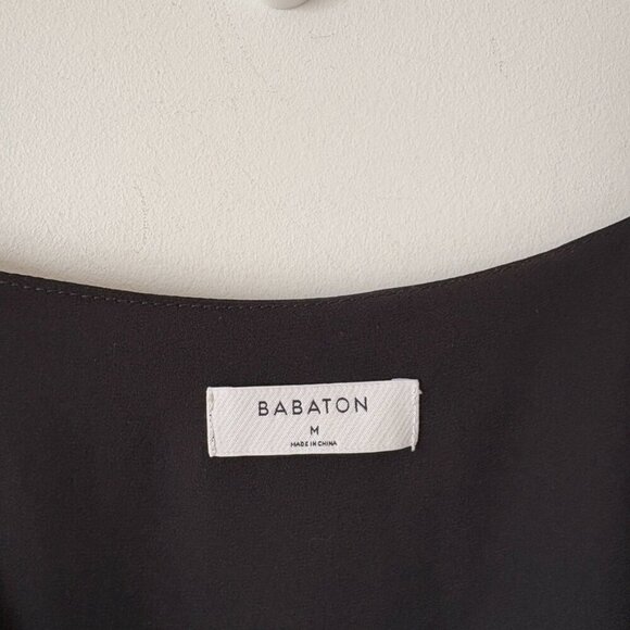 Aritzia Babaton Neval Wrap Midi Dress NWT Black Size Medium - Picture 5 of 8